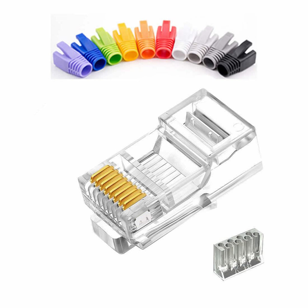 100 Pcs Cat7 RJ45 Metal Shielded Connectors H5197