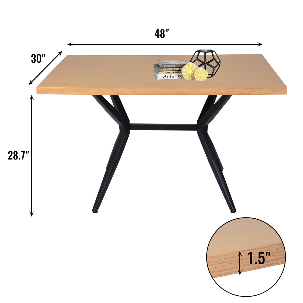 48"x30" Dining Table with Solid Metal Legs C680
