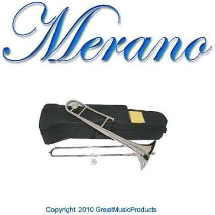 Silver Slide Trombone with Case and Music Stand W9015