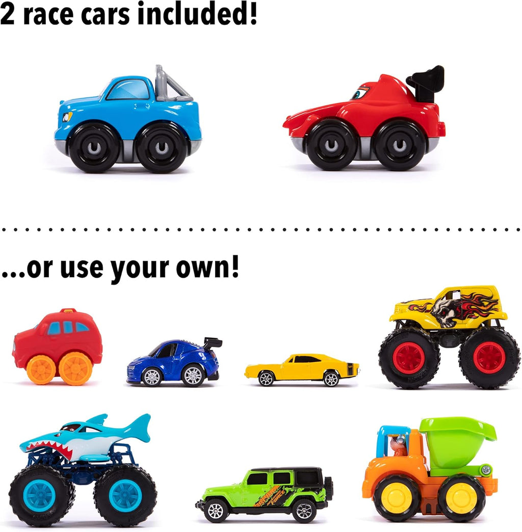 Dual Lane Kids Race Car Track with 2 Toy Race Cars F50161