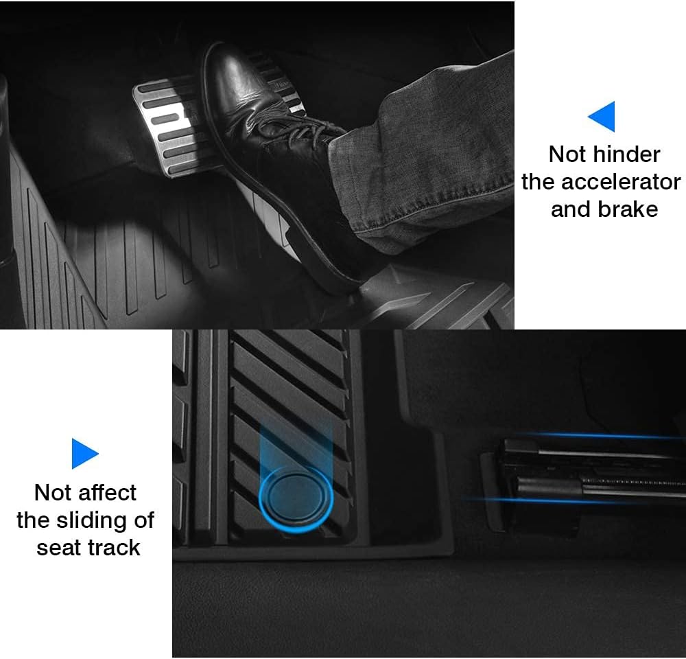 Black Heavy Duty Rubber Floor Mats for 2019 Ford Ranger SuperCrew U739