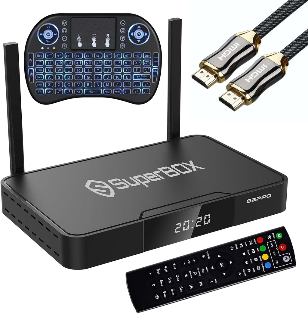 SuperBox S2 Pro with Backlit Mini Keyboard & Extra 8K HDMI Cable (2GB RAM + 16GB ROM) L94221