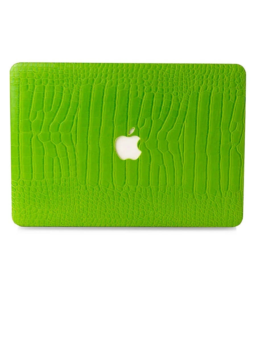 Lime Faux Crocodile MacBook Case N3148