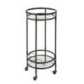 Black Rolling Barcart with Glass Shelf K991318