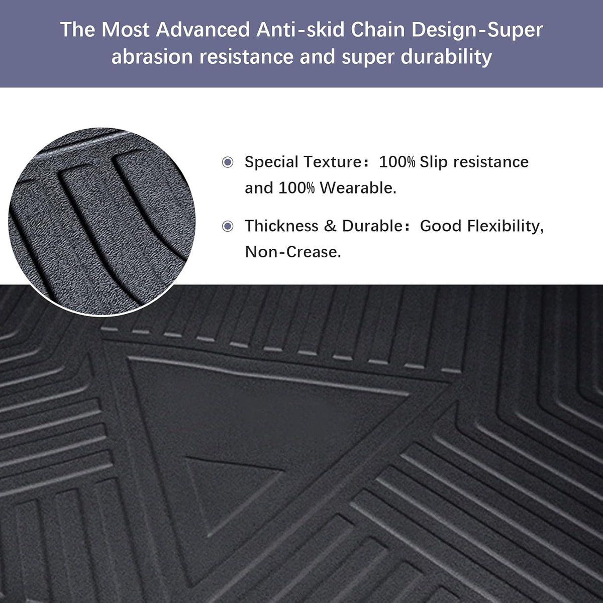 Black TPO Waterproof Rear Cargo Mat for 2021 2022 Nissan Rogue K38152