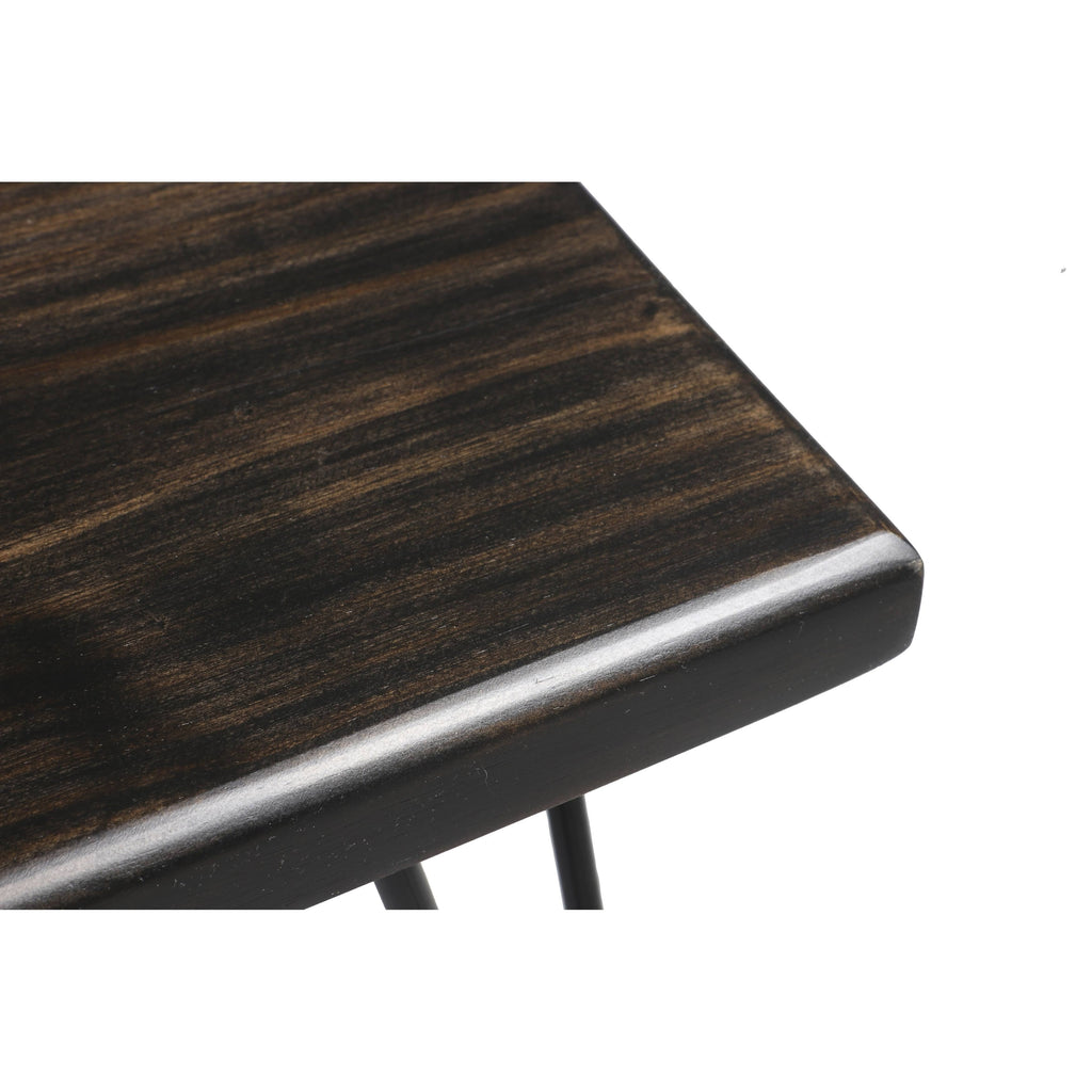 Rustic White Wood Bench Y65310