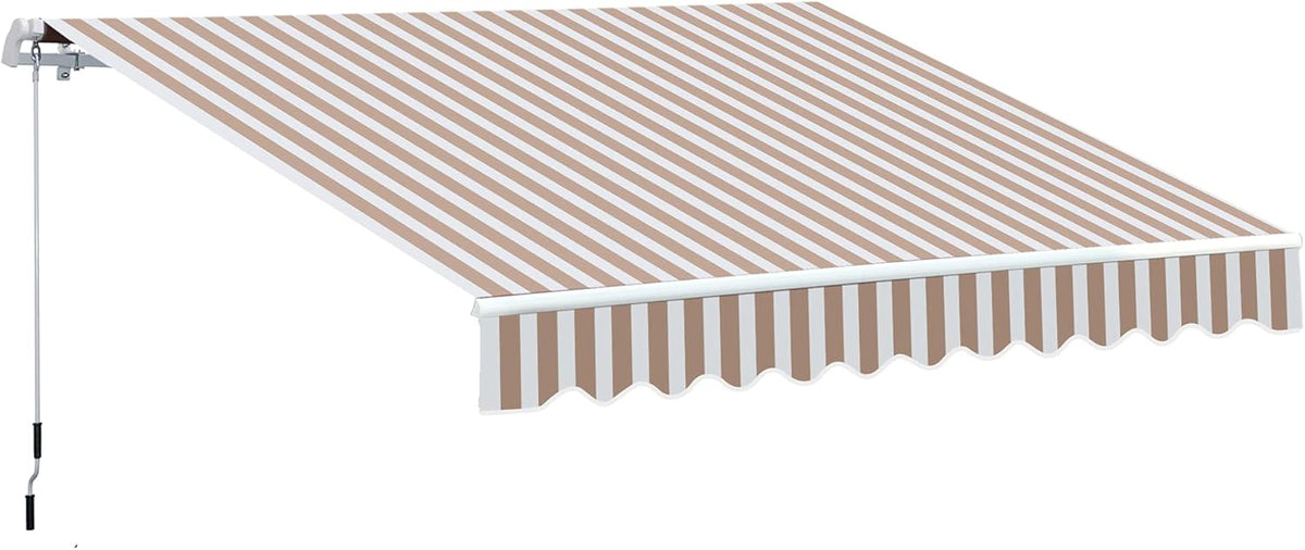 Retractable Patio Awning Canopy with Manual Crank Handle R746