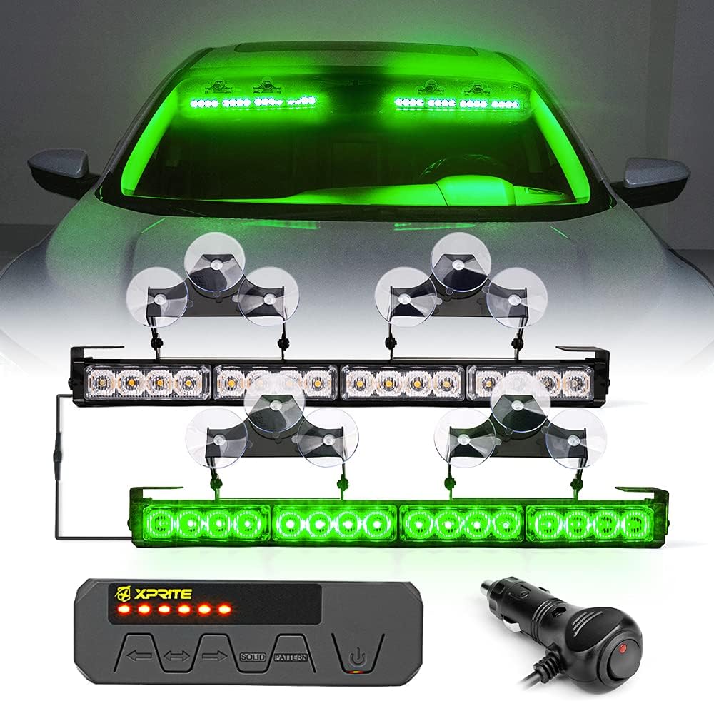 White & Green LED Emergency Light Bar Pack of 2 T970965
