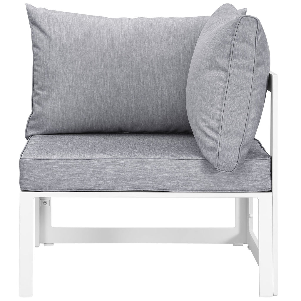 White Grey Fabric Outdoor Patio Sectional Sofa Set V2331