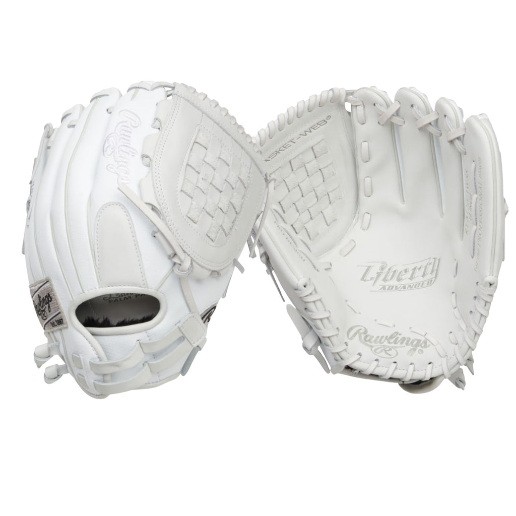 White 12" Basket Web Fastpitch Softball Glove U682