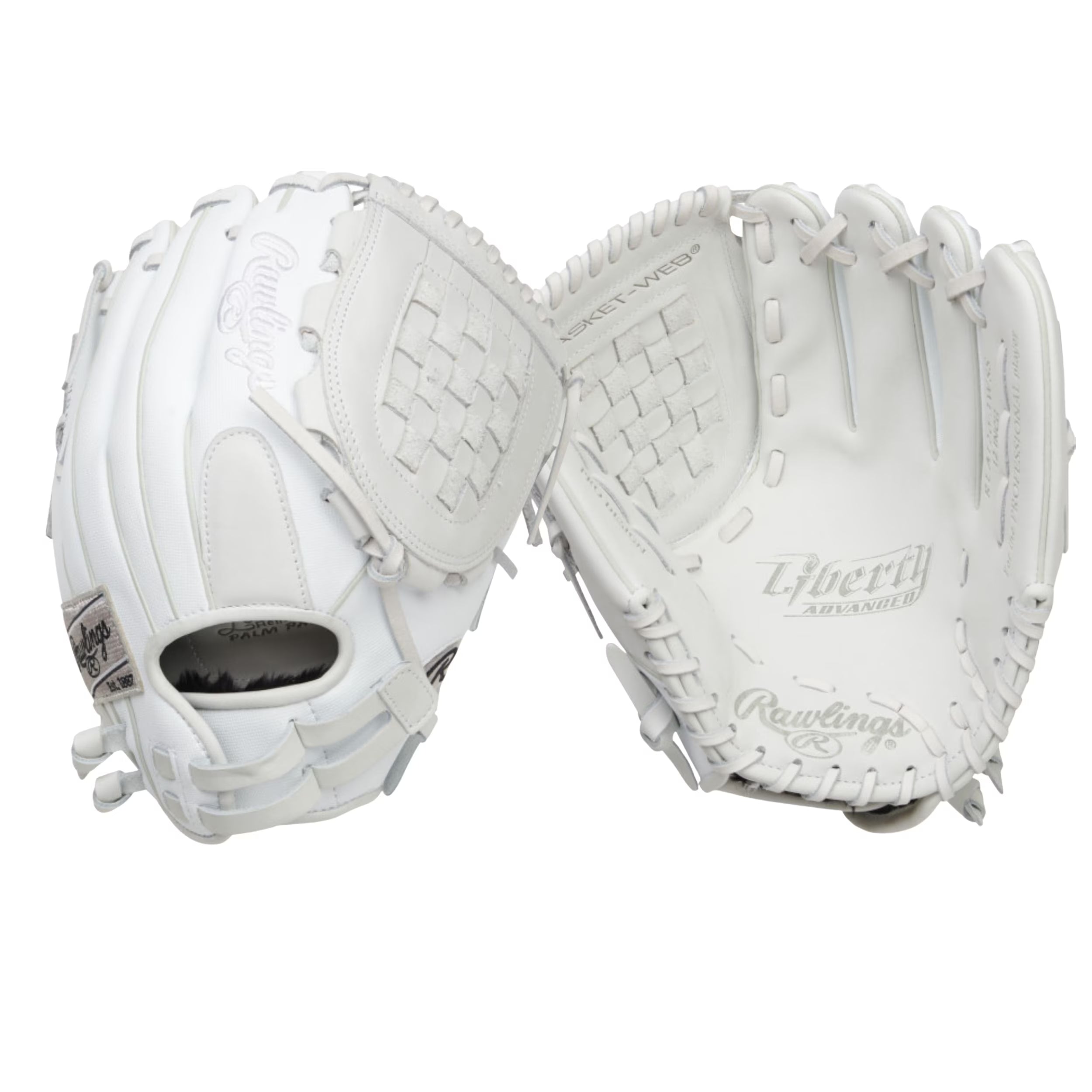 White 12" Basket Web Fastpitch Softball Glove U682