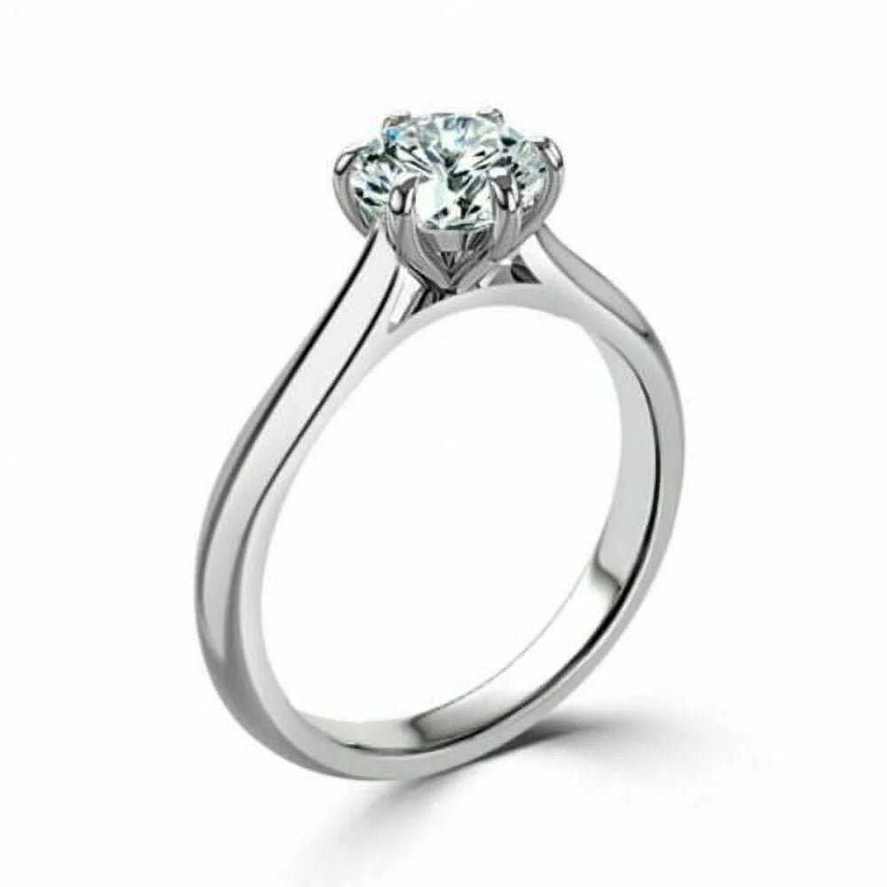 14K White Gold Moissanite Solitaire Engagement Ring Z986171