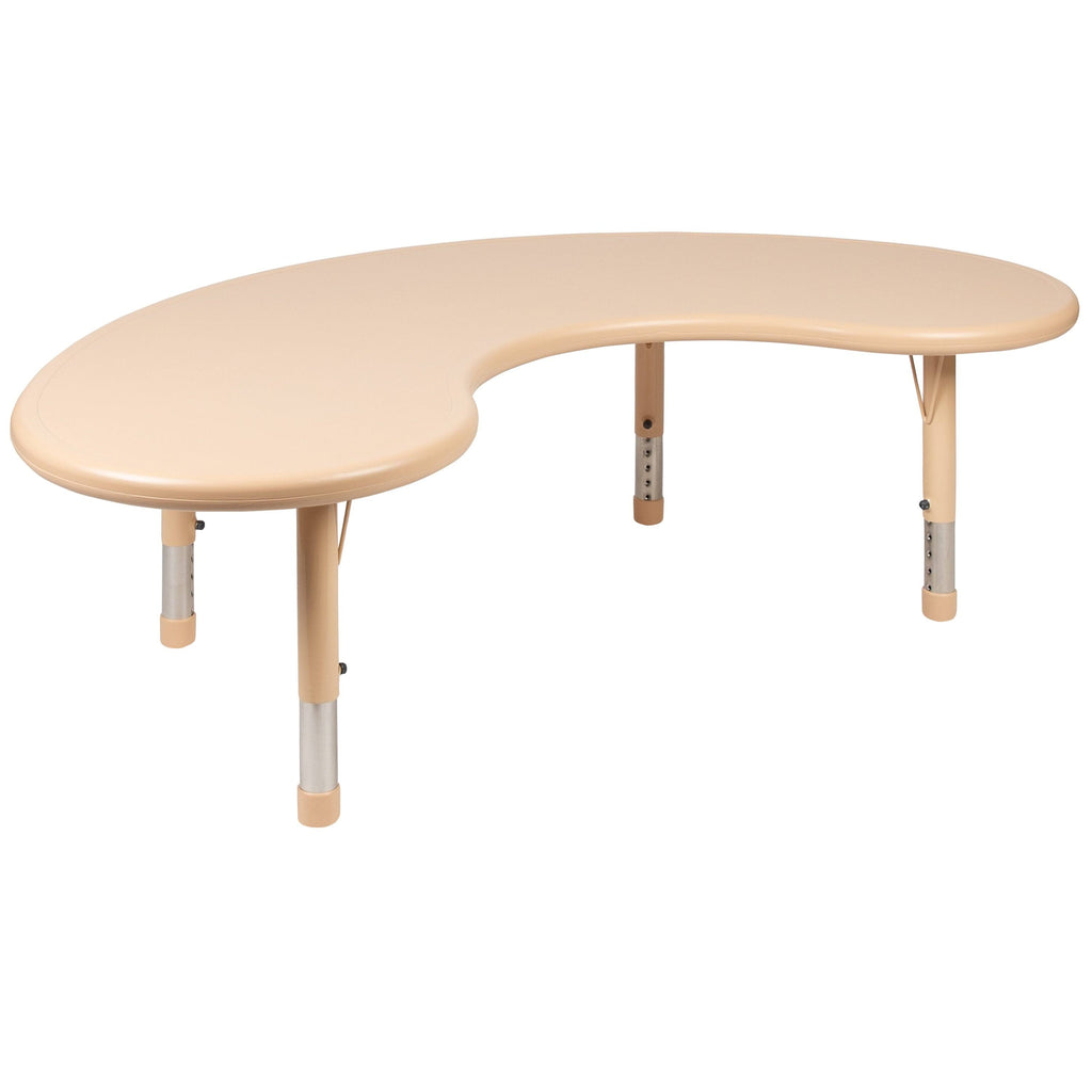 Half-Moon Plastic Adjustable Activity Table Set - 4 Chairs Green P80879