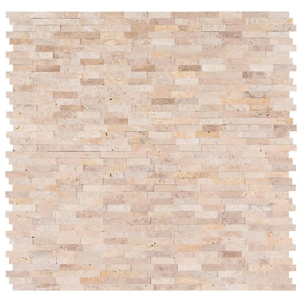 Roman Beige Travertine Mesh-Mounted Mosaic Tile (15 Sq. ft. / CASE) Q5345