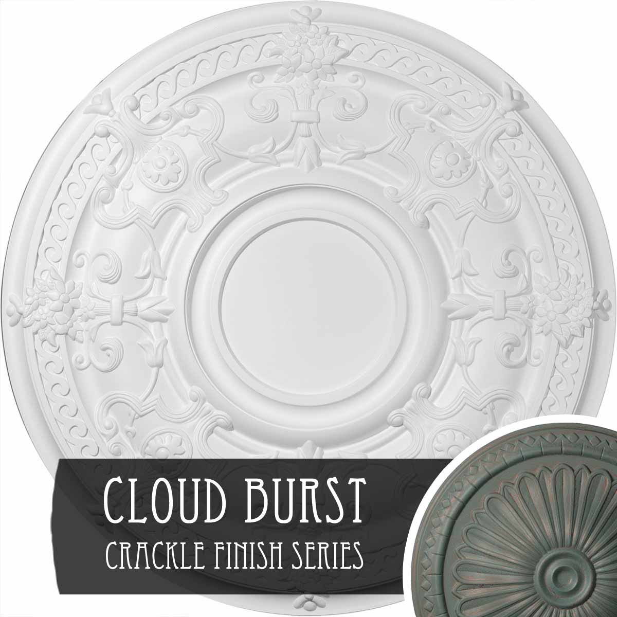 Dauphine Ceiling Medallion, Hand-Painted Cloud Burst Crackle L42172