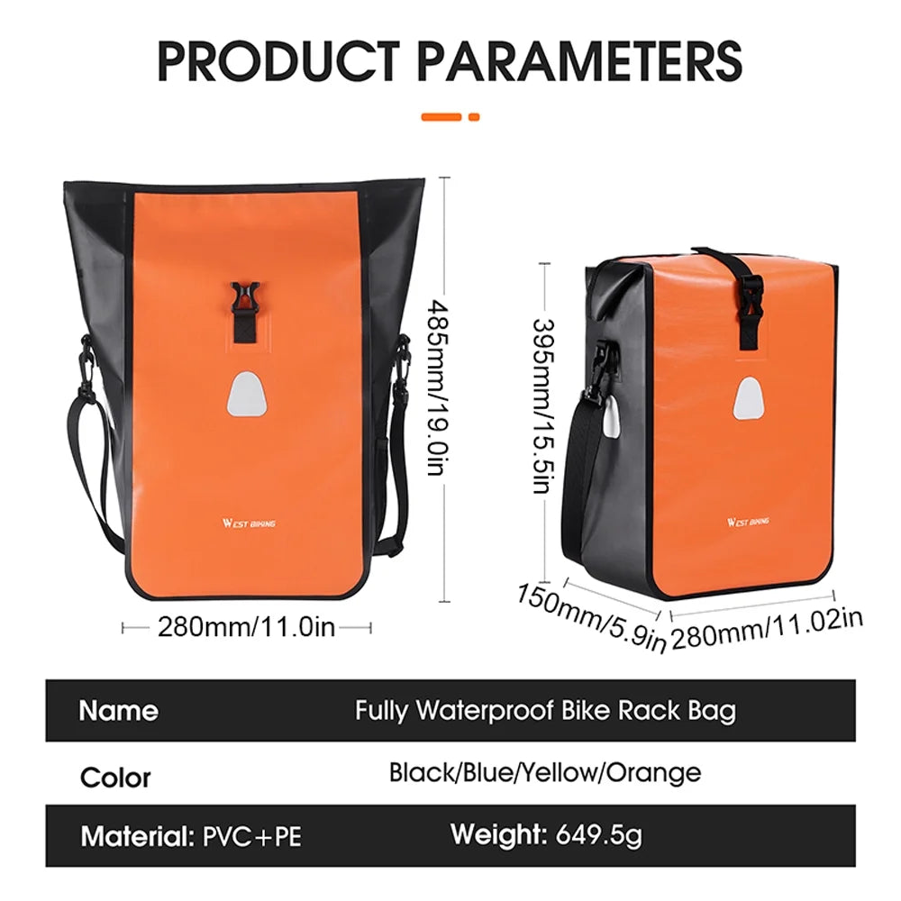 Bike Rear Seats Bag with Reflective Design Y657