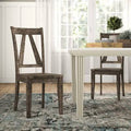 Solid Wood Slat Back Side Chair in Light Smokey Ash D6282