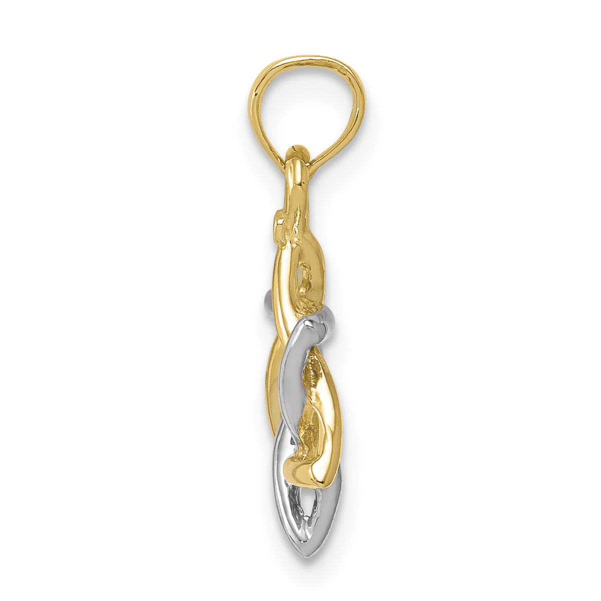 10K Two-Tone Gold Polished Star Of David Pendant With 10K Yellow Gold Lightweight Rope Chain 18" G26107