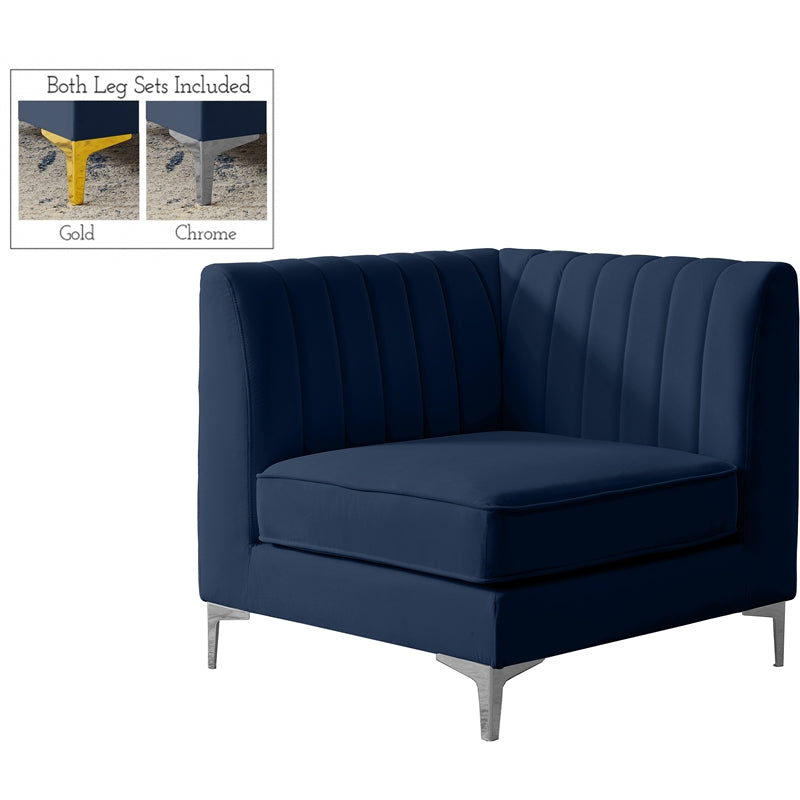 Navy Velvet Corner Chair B235