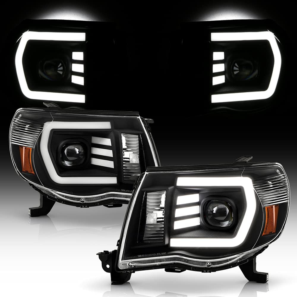 Black LED Projector Headlights Pair N53409