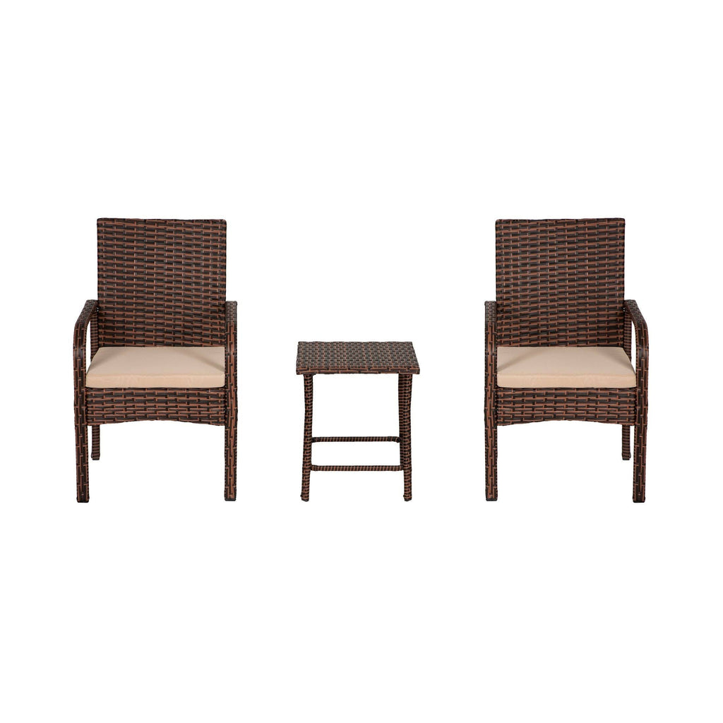 Beige 3-Piece Rattan Wicker Seating Set C187