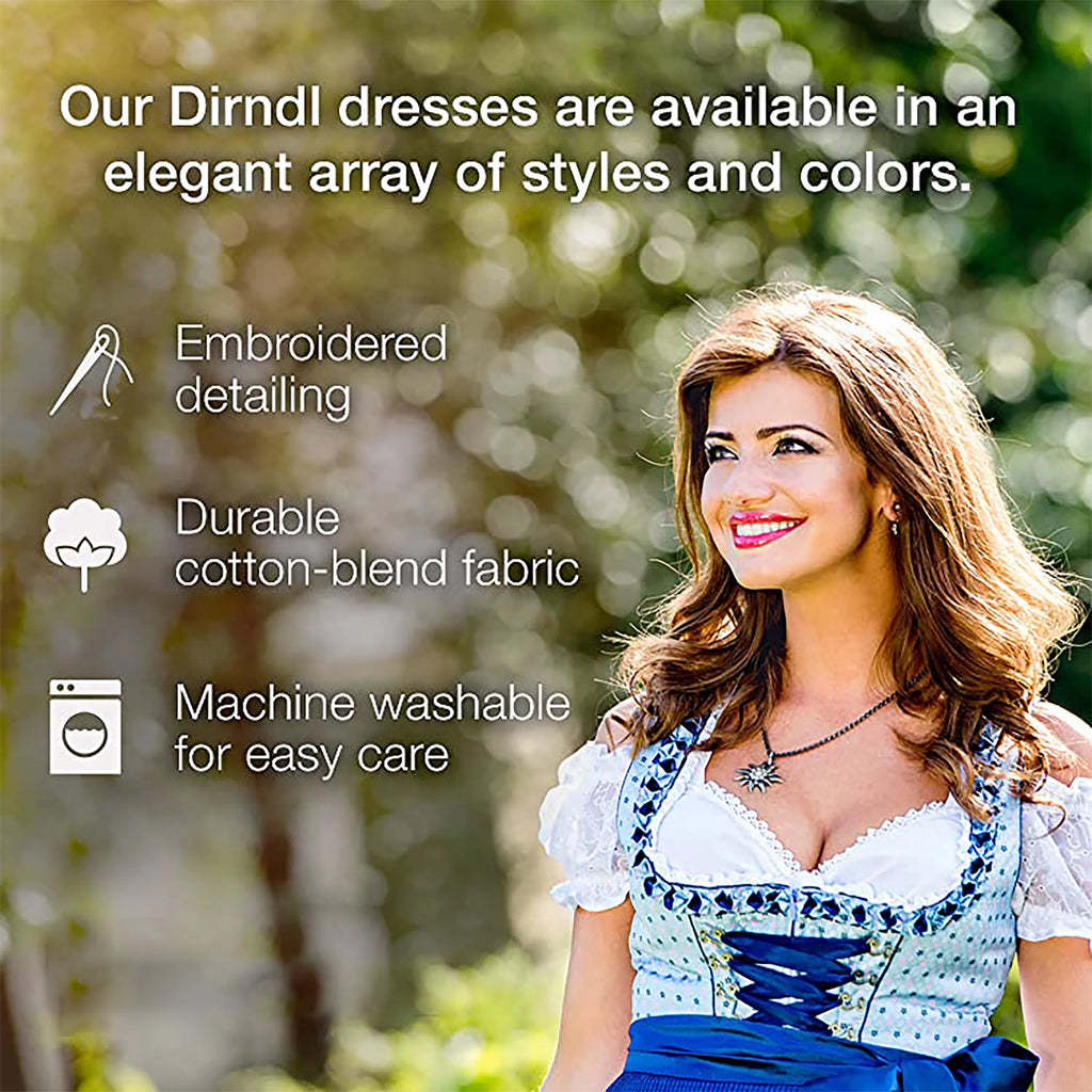 Blue Cotton 3 Piece Dirndl Dress L809