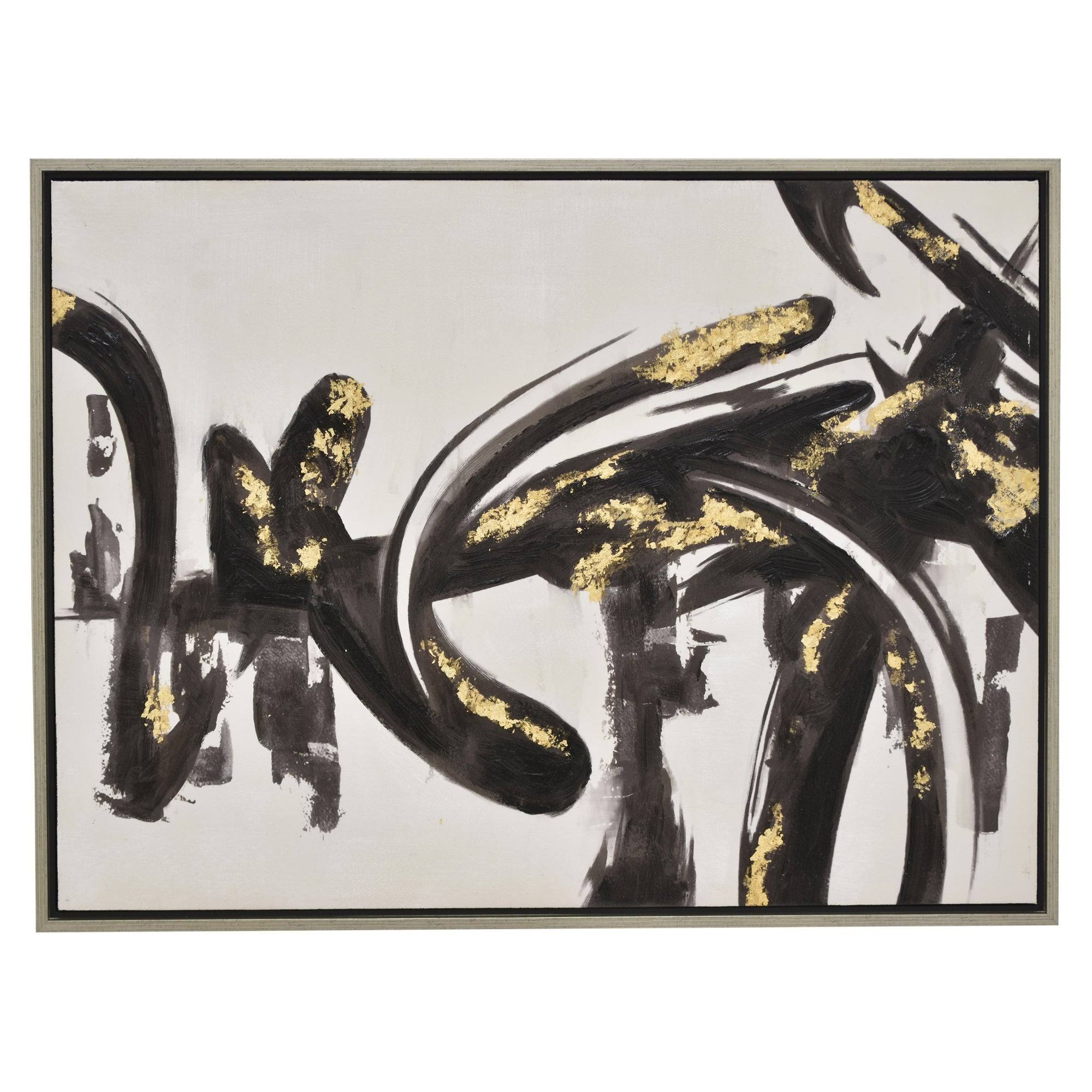 Black Natural Painting with Frame-Oil on Canvas T33299