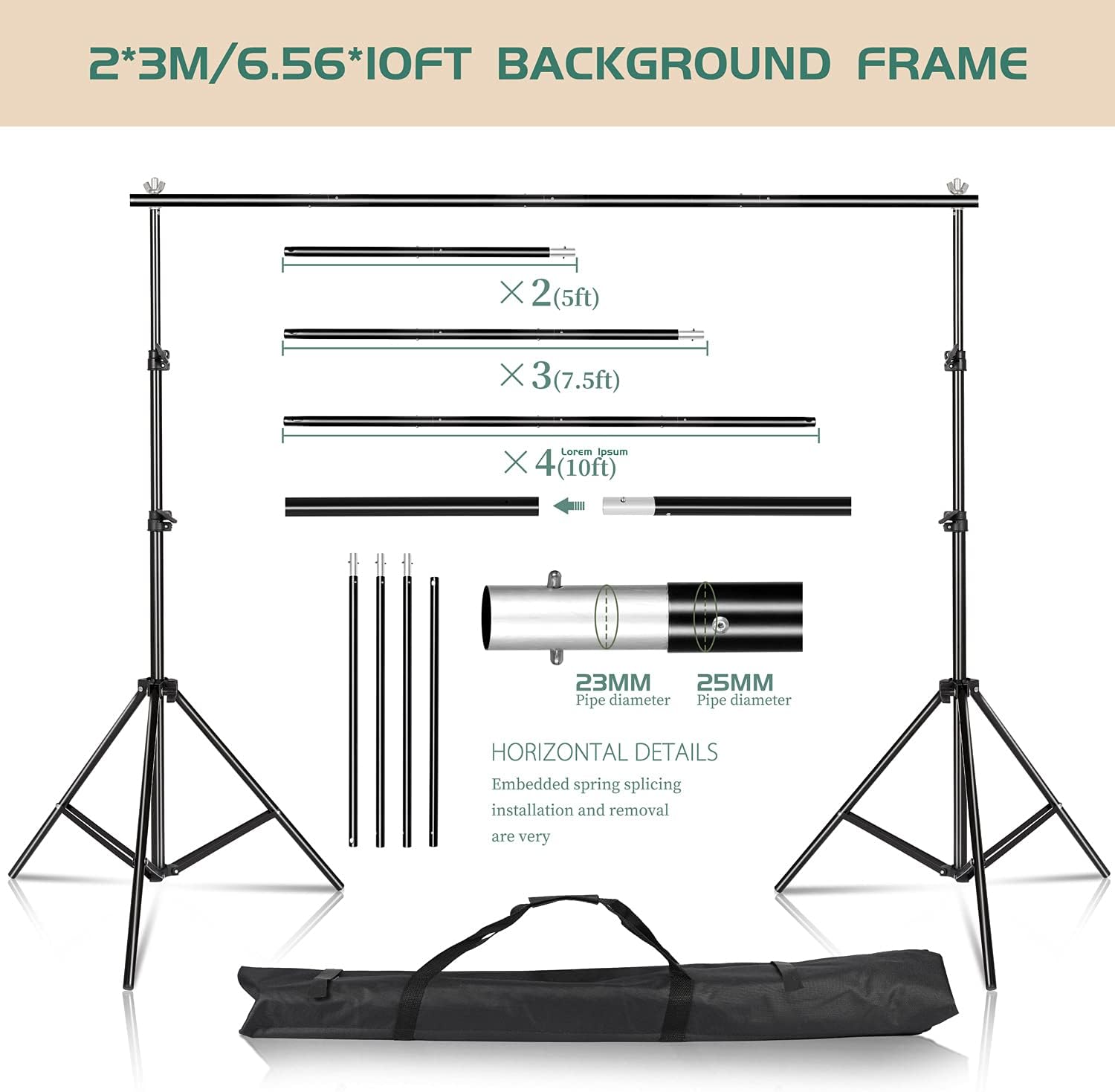 Photography Lighting Kit 7X 10FT Background Support System Softbox Continuous Lighting Kit E2503