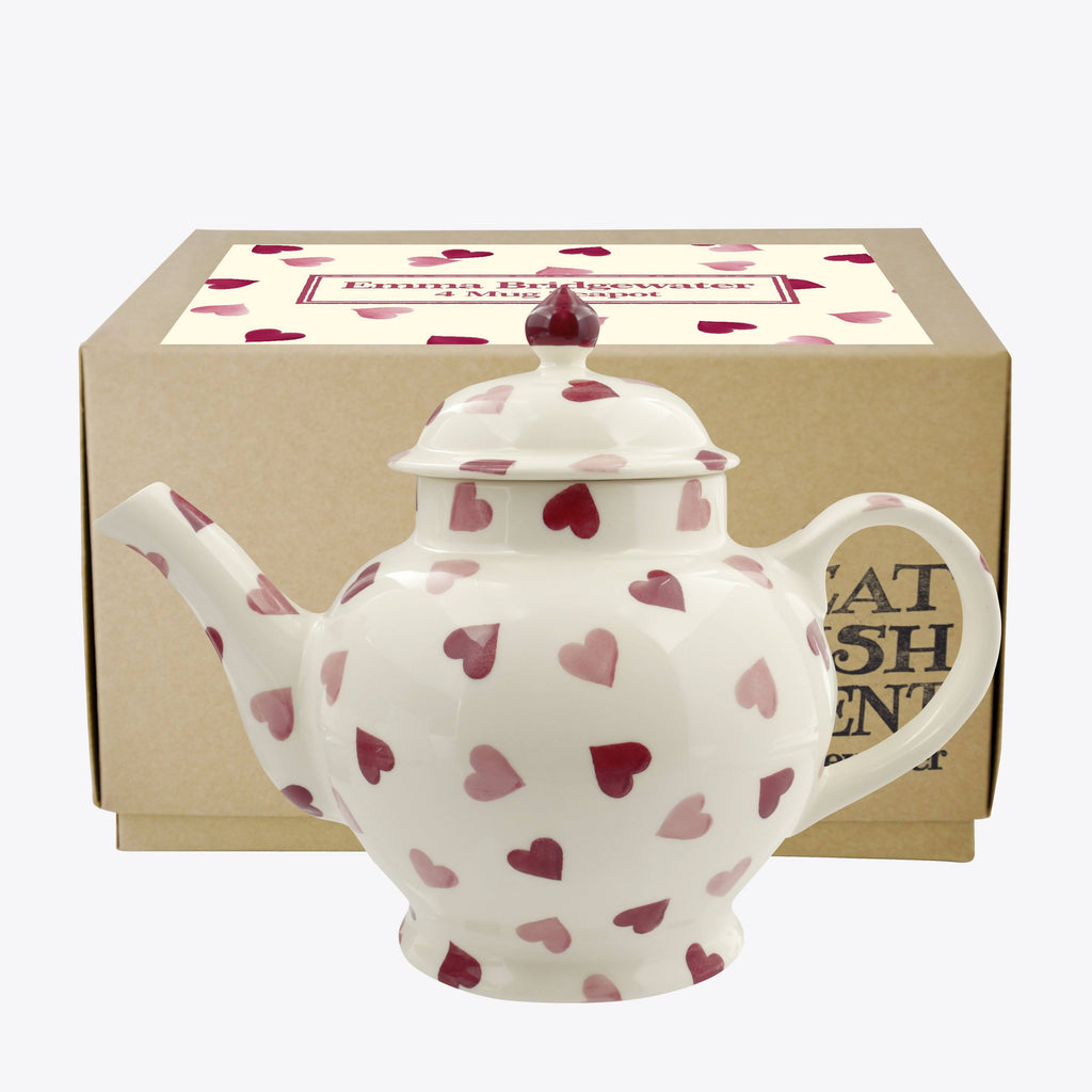 Pink Hearts 4 Mug Teapot Boxed I480