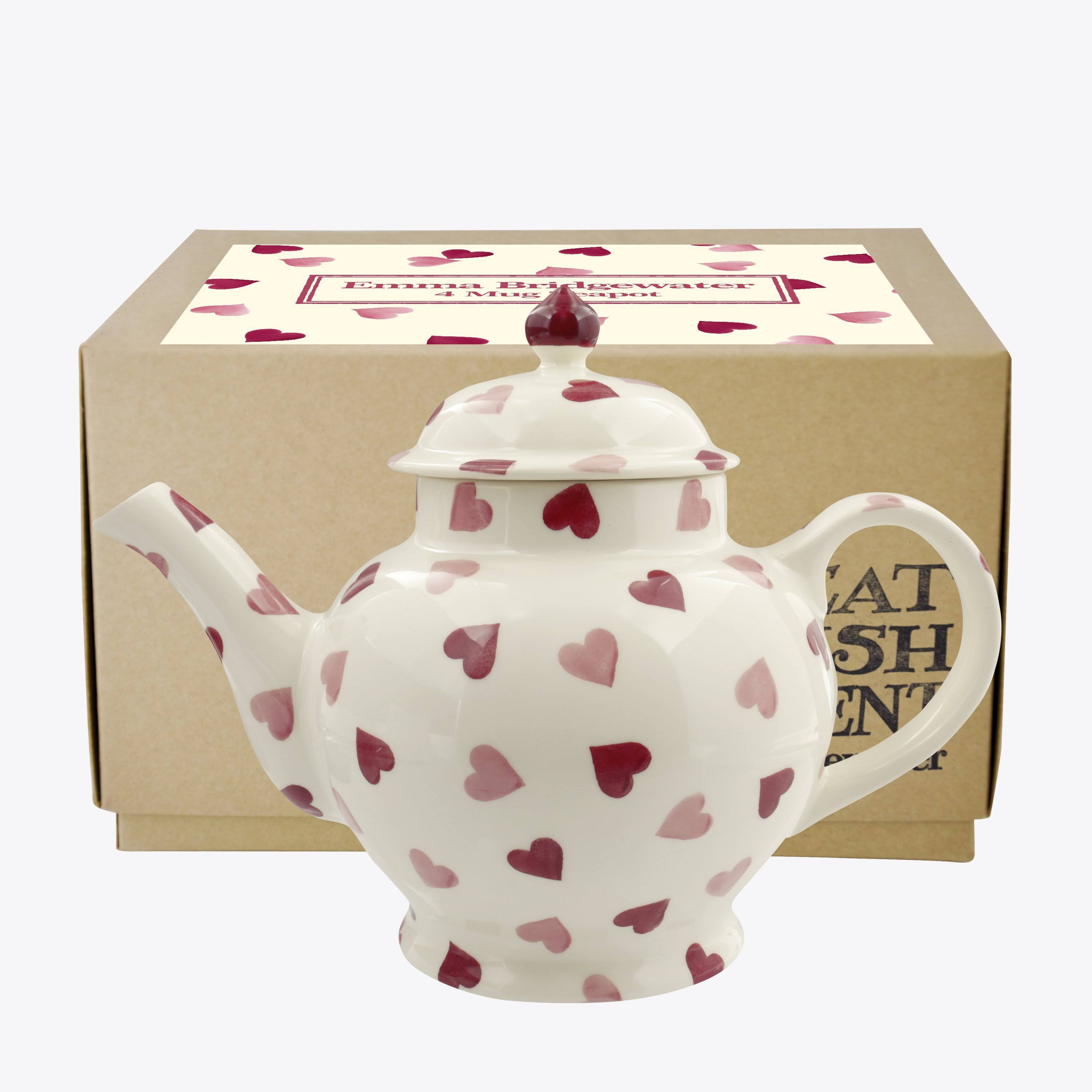 Pink Hearts 4 Mug Teapot Boxed I480