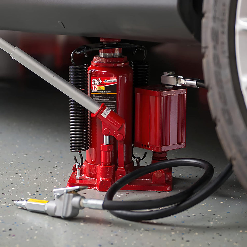 12 Ton Pneumatic Air Hydraulic Bottle Jack with Manual Hand Pump L652700