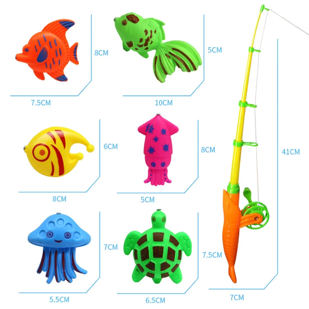 22 Pcs Magnetic Fishing Toys with Telescopic Fishing Rod Net V17266