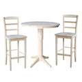 Round Pedestal Bar Height Table with 2 Bar Height Stools I901854