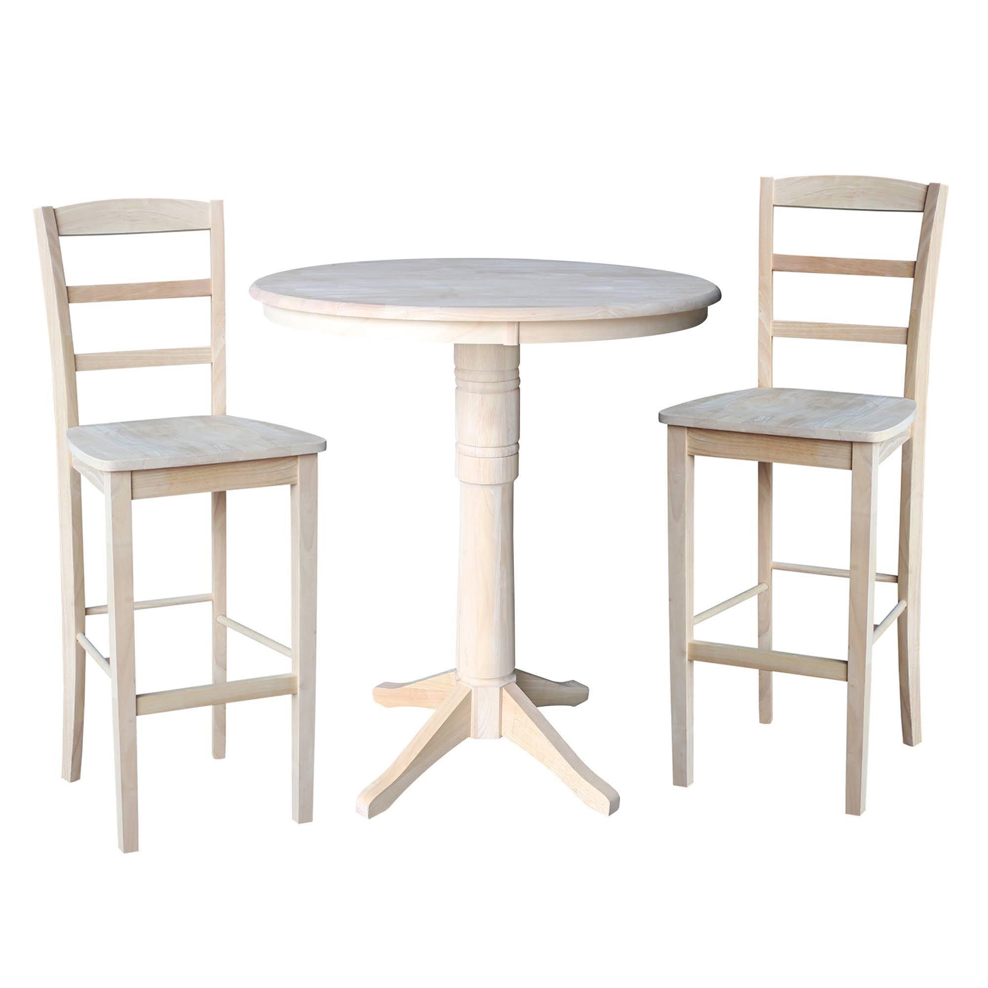 Round Pedestal Bar Height Table with 2 Bar Height Stools I901854