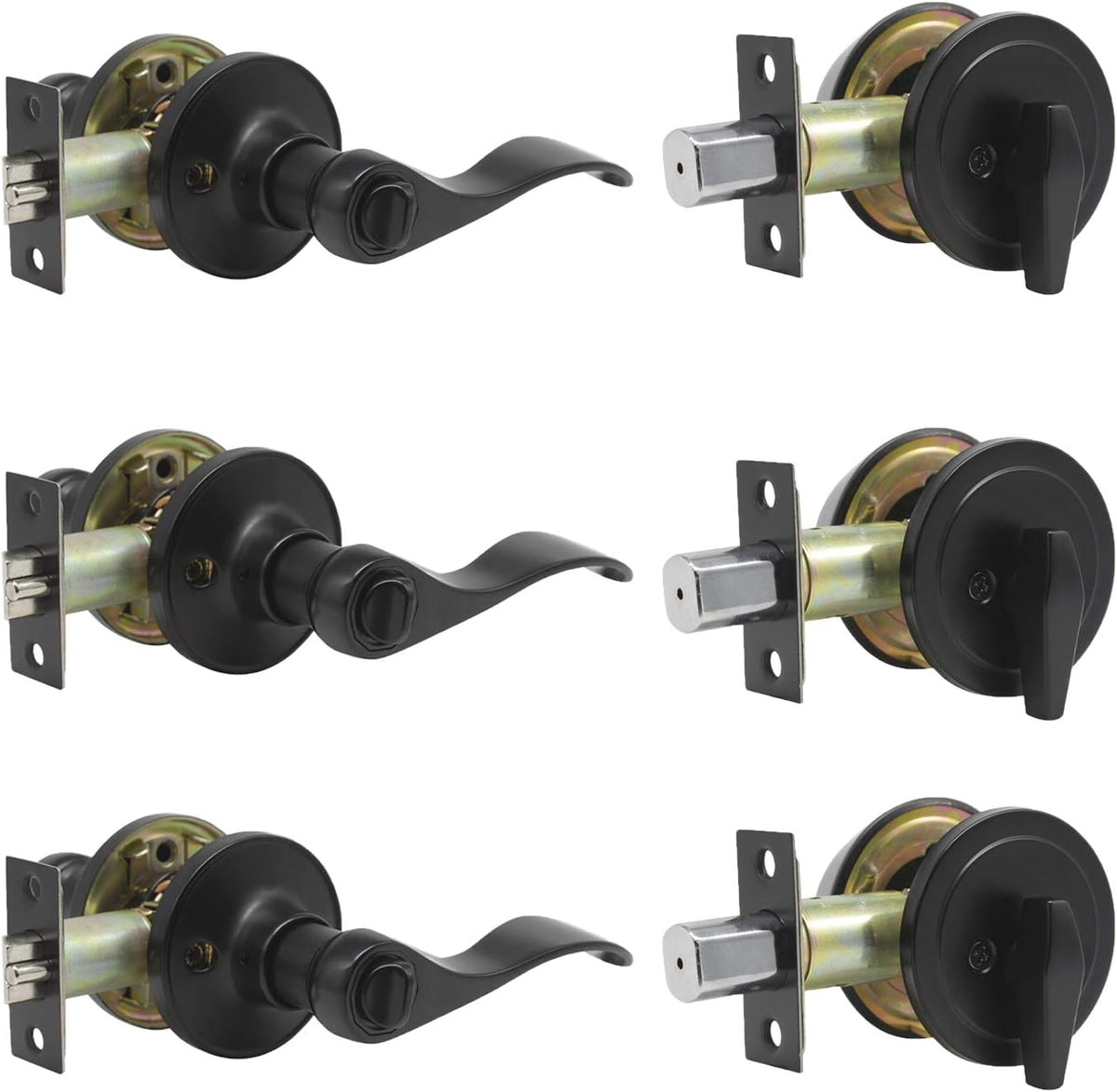 Satin Nickel Exterior Entry Lever and Single Cylinder Deadbolt Combo Pack D97058