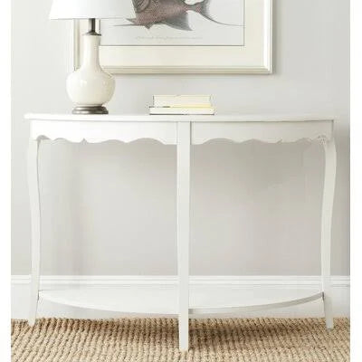 Solid Wood Console Table Shady White S365266