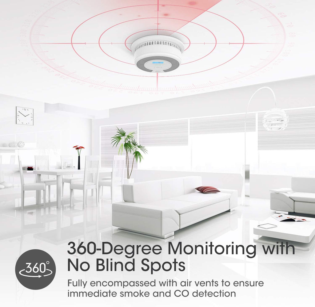 10-Year Battery Smoke Carbon Monoxide Detector Alarm with CO Readings A312501