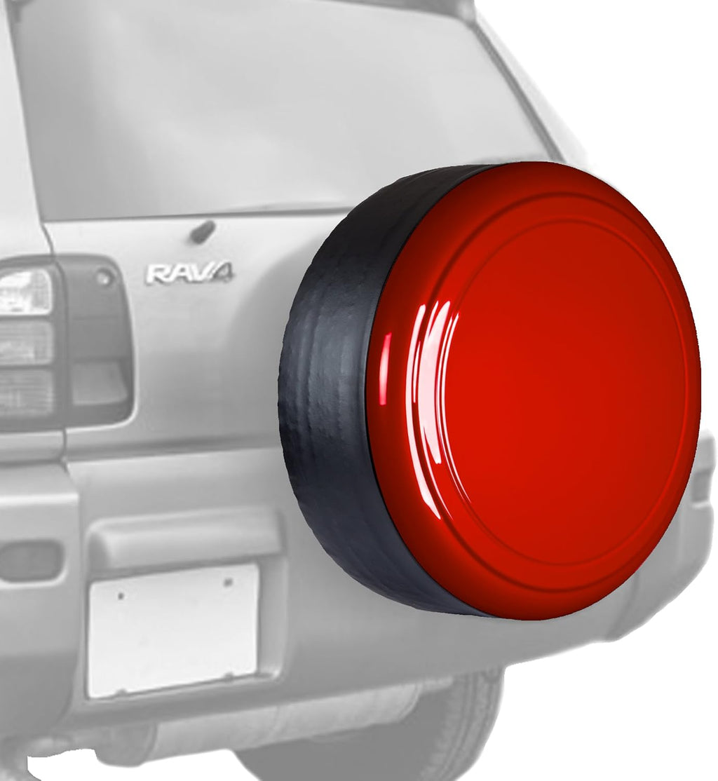 28" Color Matched Rigid Tire Cover for Toyota RAV4 (95-00) - Plastic Face & Vinyl Band - Alpine Silver B2427