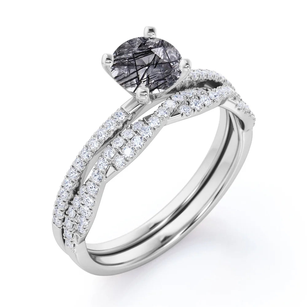 18K White Gold Plated Bridal Set V88687