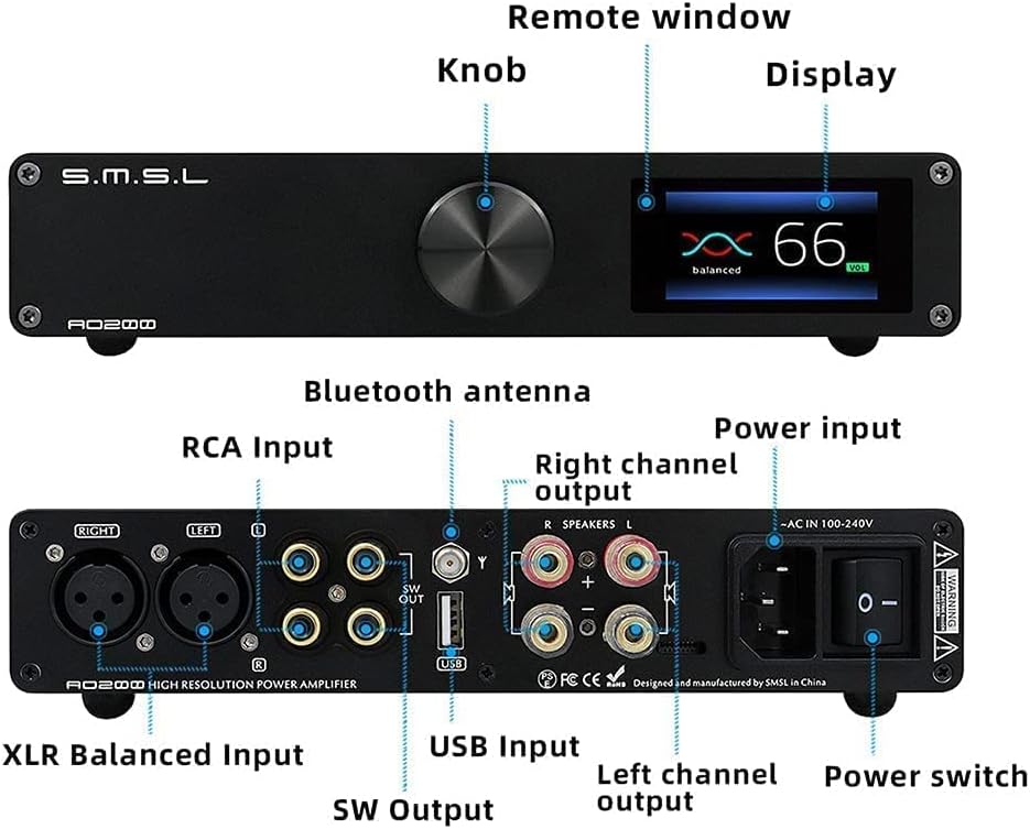 150W×150W 2 Channel HiFi Desktop Amplifier with Remote Control G2554