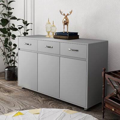 Gray 3 Drawer Sideboard N60866