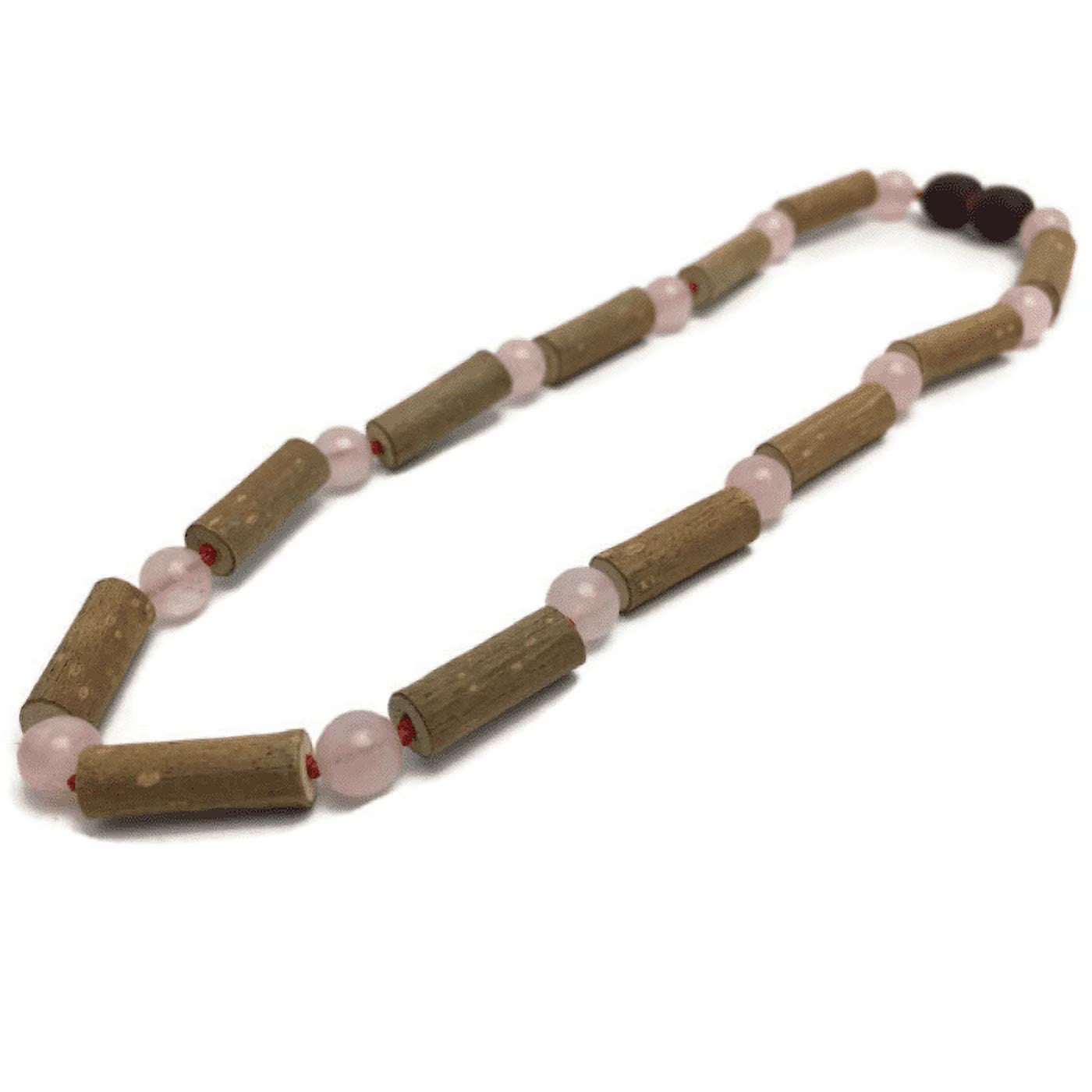 Pink Hazelwood Necklace Rose Quartz Infant Baby X51540