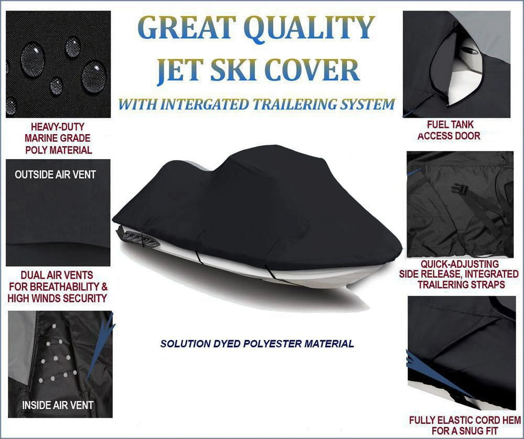 Black 600 Denier Jet Ski Watercraft Cover I163