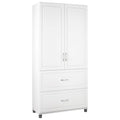 White 2-Door/2-Drawer Freestanding Storage Cabinet I453717