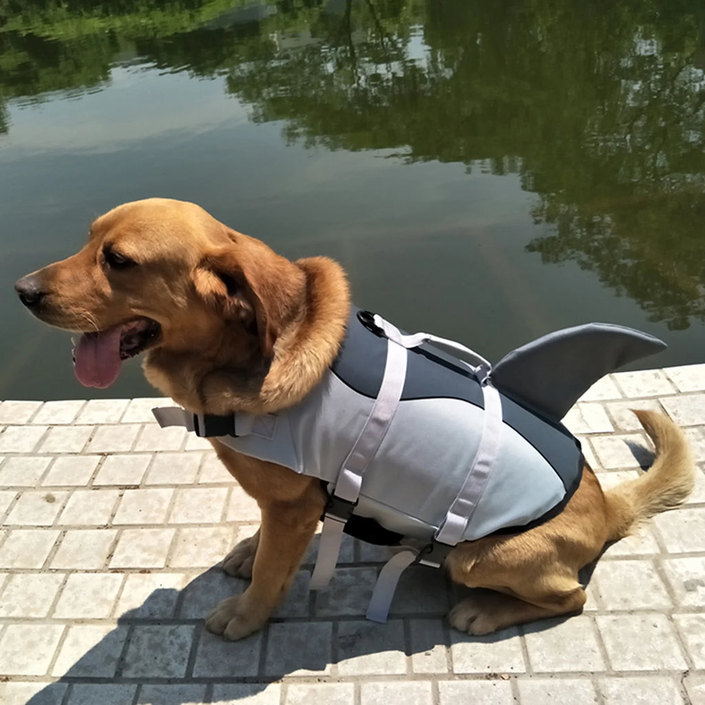 Dog Life Jacket Shark Swimsuit Vest Safety Wear T650