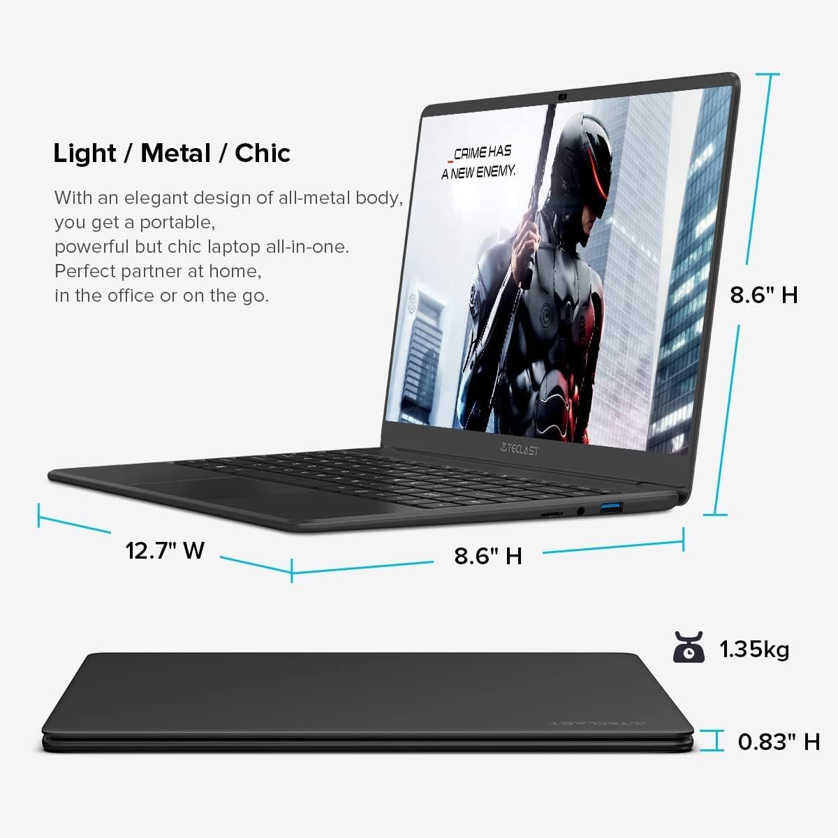 14 inch 8GB+256GB Quad Core Windows 10 Laptop Computer Z7509