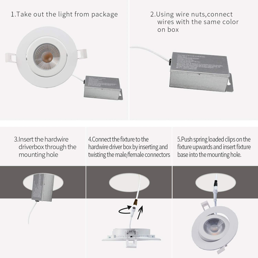 4 inch Smart LED Recessed Lights, 9W, 2 Pack P610106