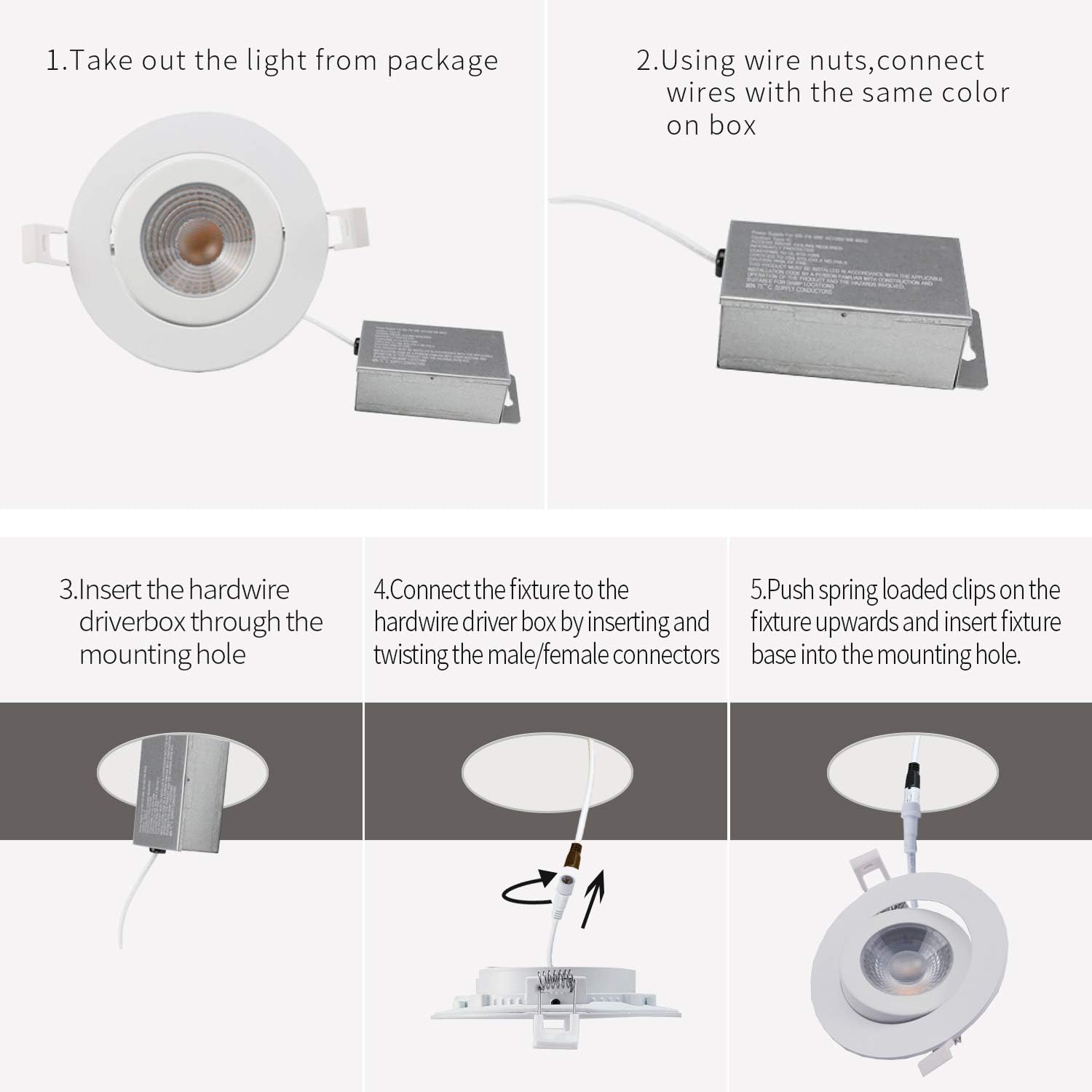 4 inch Smart LED Recessed Lights, 9W, 2 Pack P610106