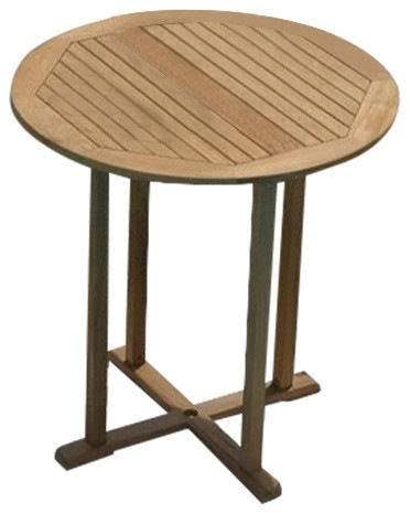 Round Teak Patio Bar Table Q442039