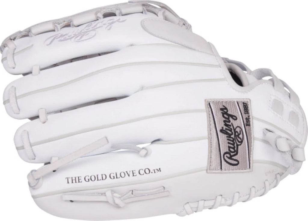 White 12" Basket Web Fastpitch Softball Glove U682